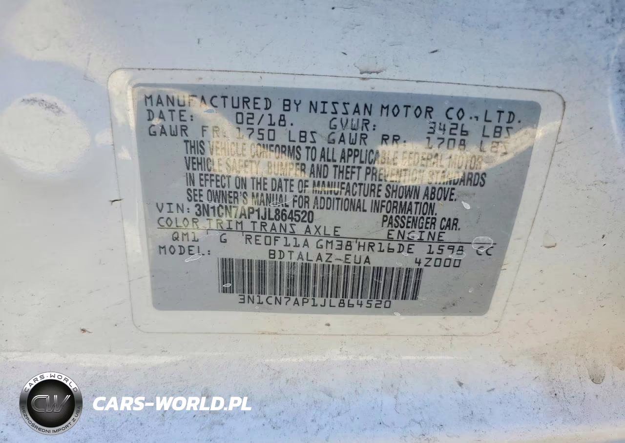 2018 Nissan Versa S Plus VIN:3N1CN7AP1JL864520 - 13
