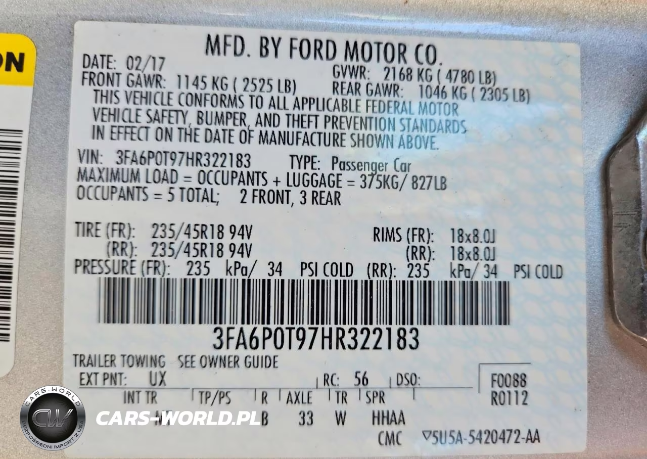 2017 Ford Fusion Se VIN:3FA6P0T97HR322183 - 13