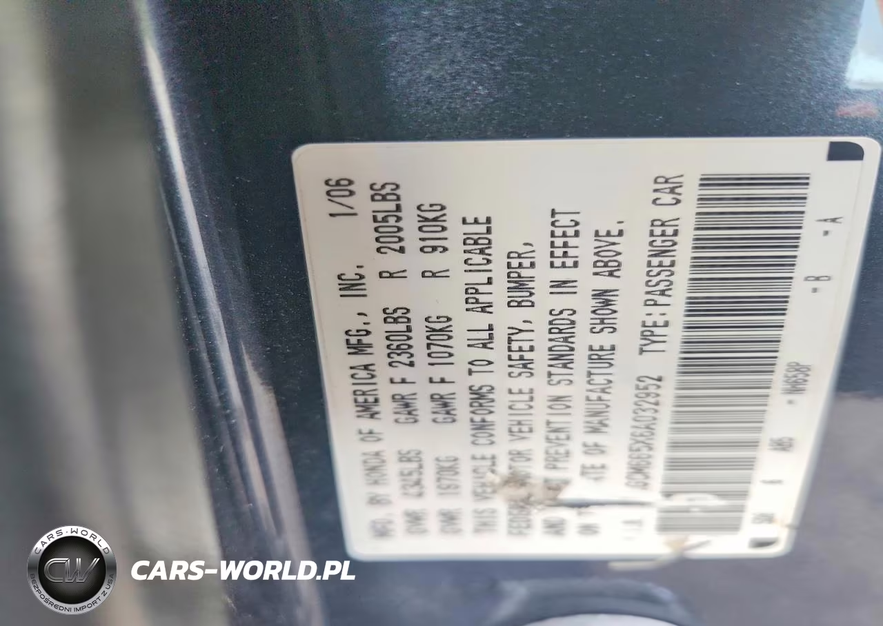 2006 Honda Accord Ex VIN:1HGCM665X6A032952 - 12
