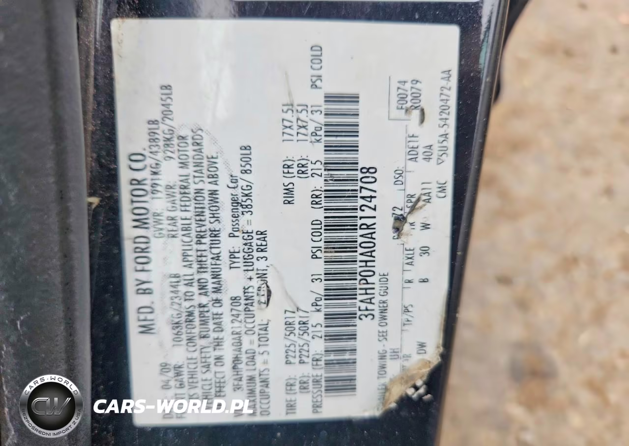 2010 Ford Fusion Se VIN:3FAHP0HA0AR124708 - 12