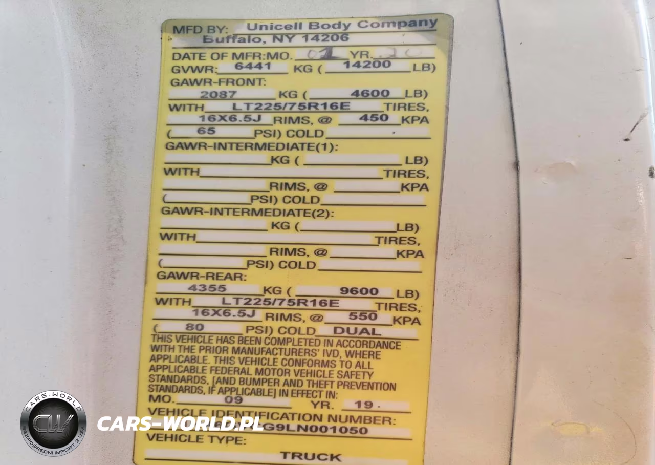 2020 Chevrolet Express Delivery Truck VIN:1HA6GVCG9LN001050 - 13