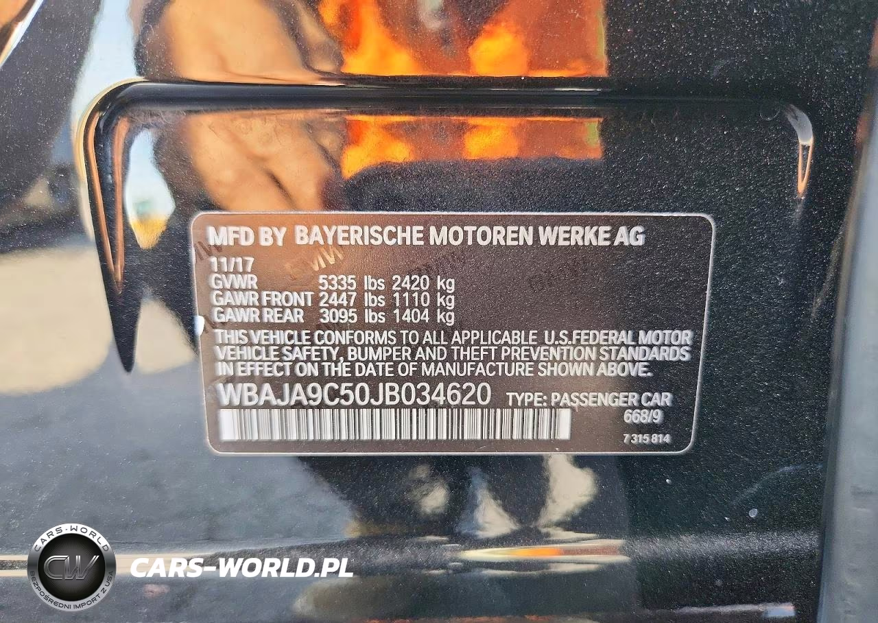 2018 BMW 530E VIN:WBAJA9C50JB034620 - 12