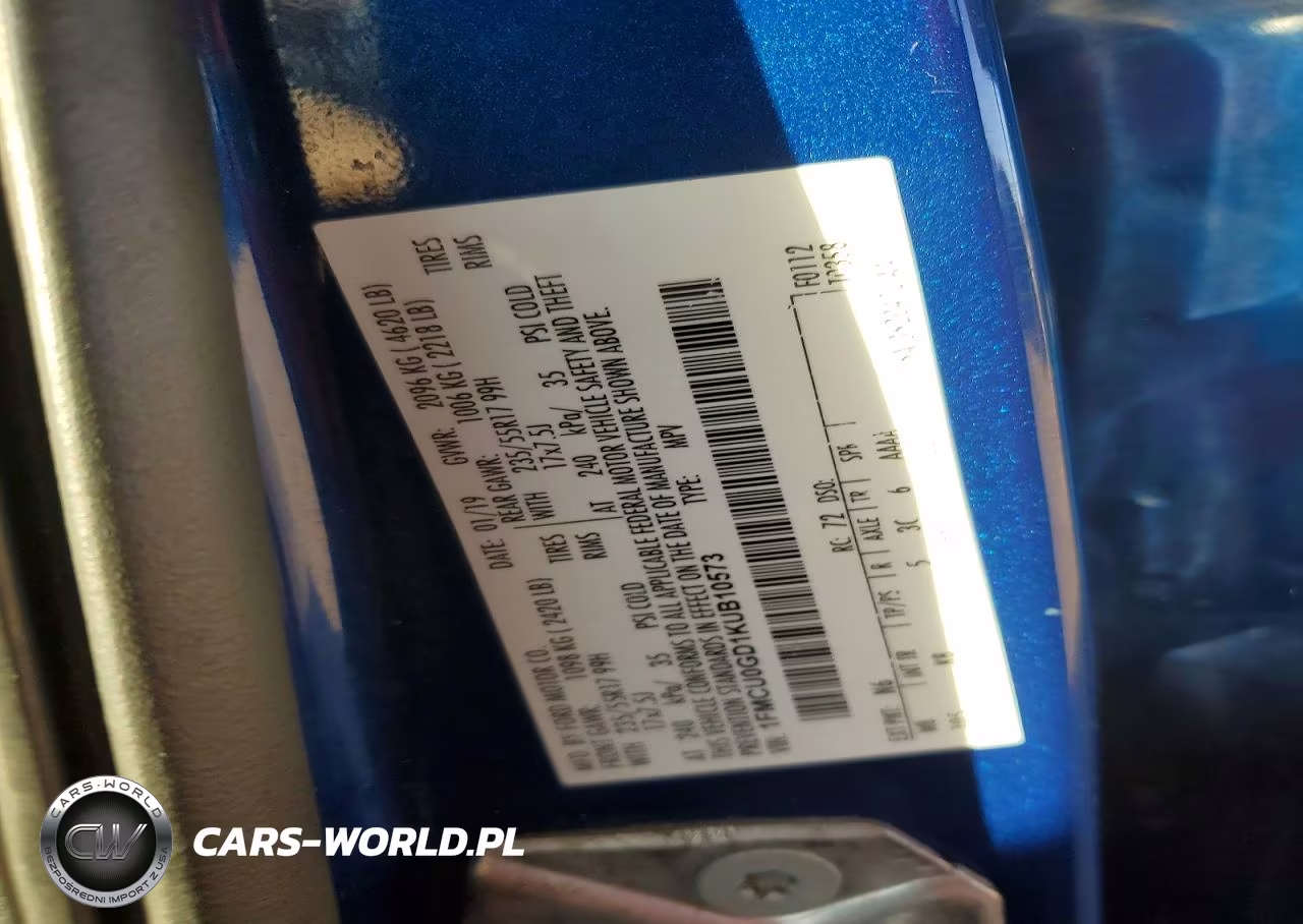 2019 Ford Escape Se VIN:1FMCU0GD1KUB10573 - 12
