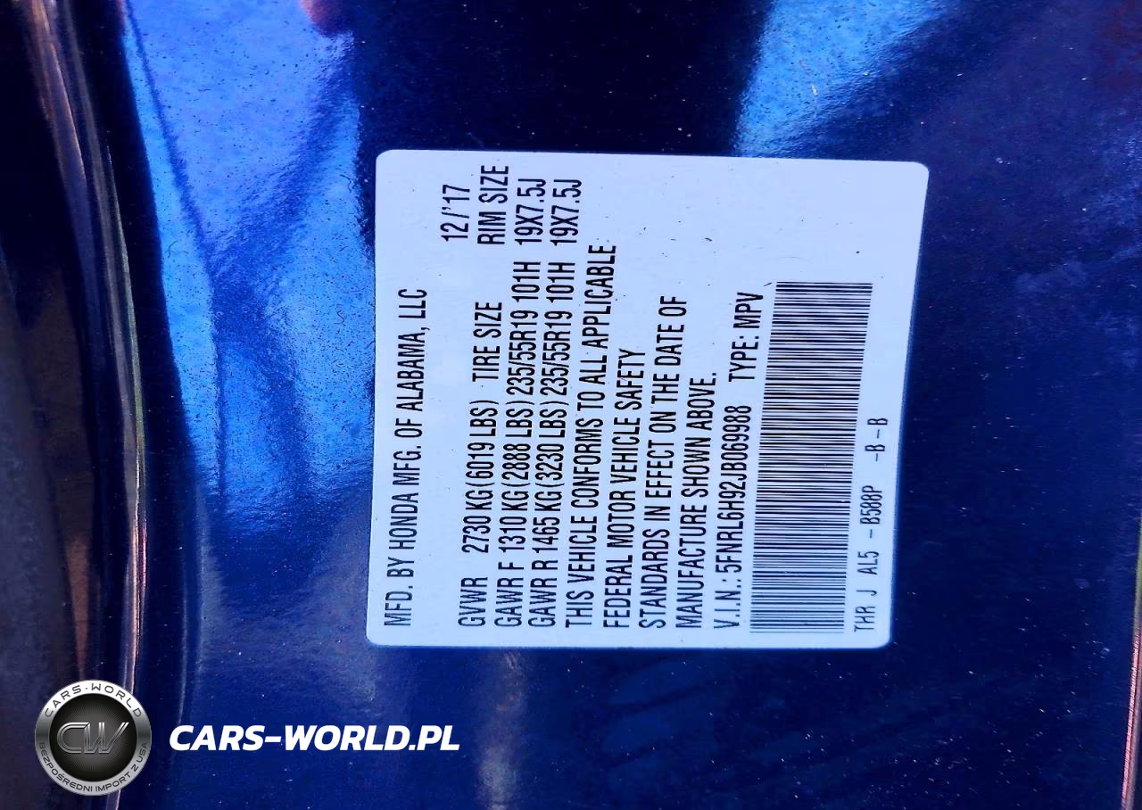 2018 Honda Odyssey Elite VIN:5FNRL6H92JB069988 - 13