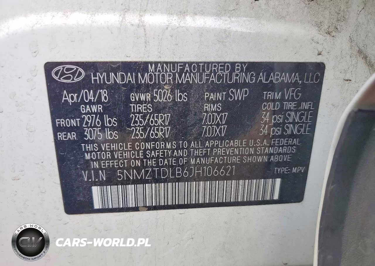 2018 Hyundai Santa Fe Sport 2.4L VIN:5NMZTDLB6JH106621 - 13