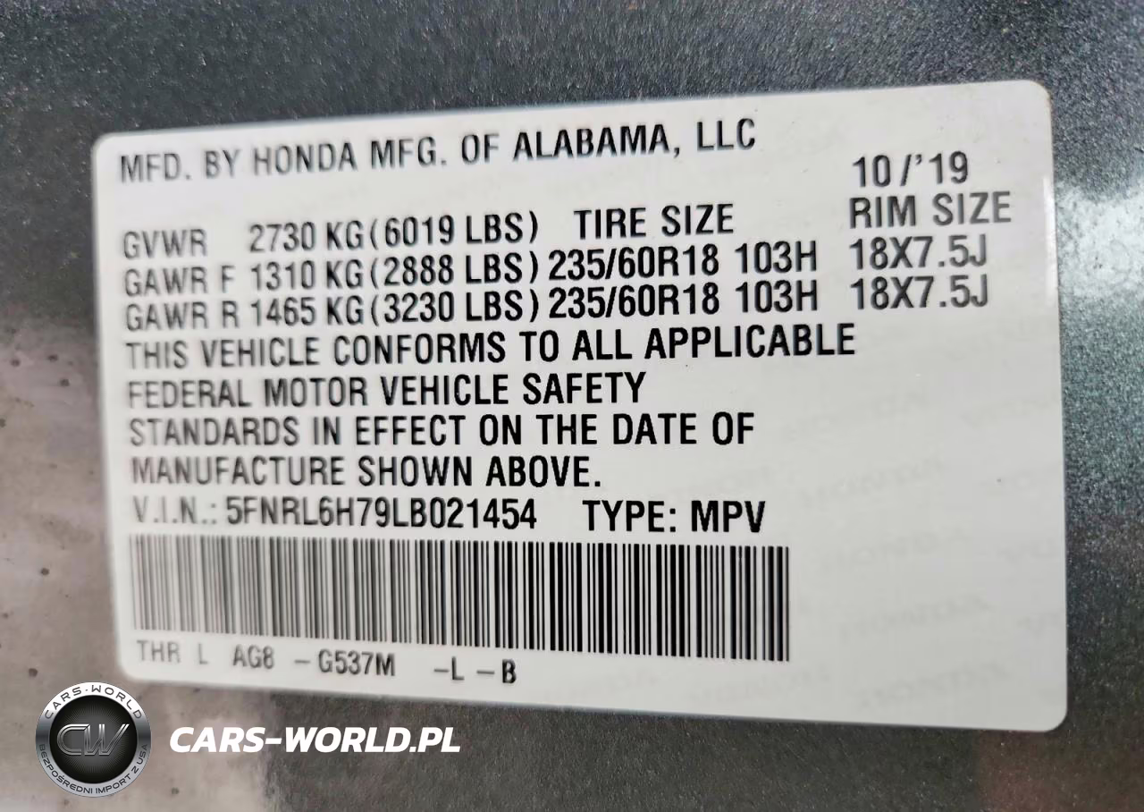 2020 Honda Odyssey Exl VIN:5FNRL6H79LB021454 - 13