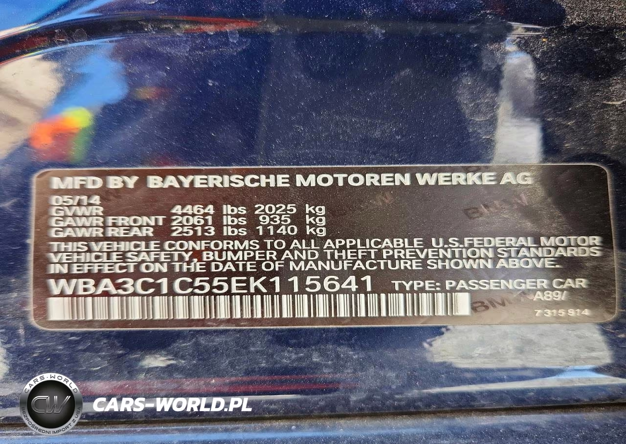 2014 BMW 328 I Sulev VIN:WBA3C1C55EK115641 - 12