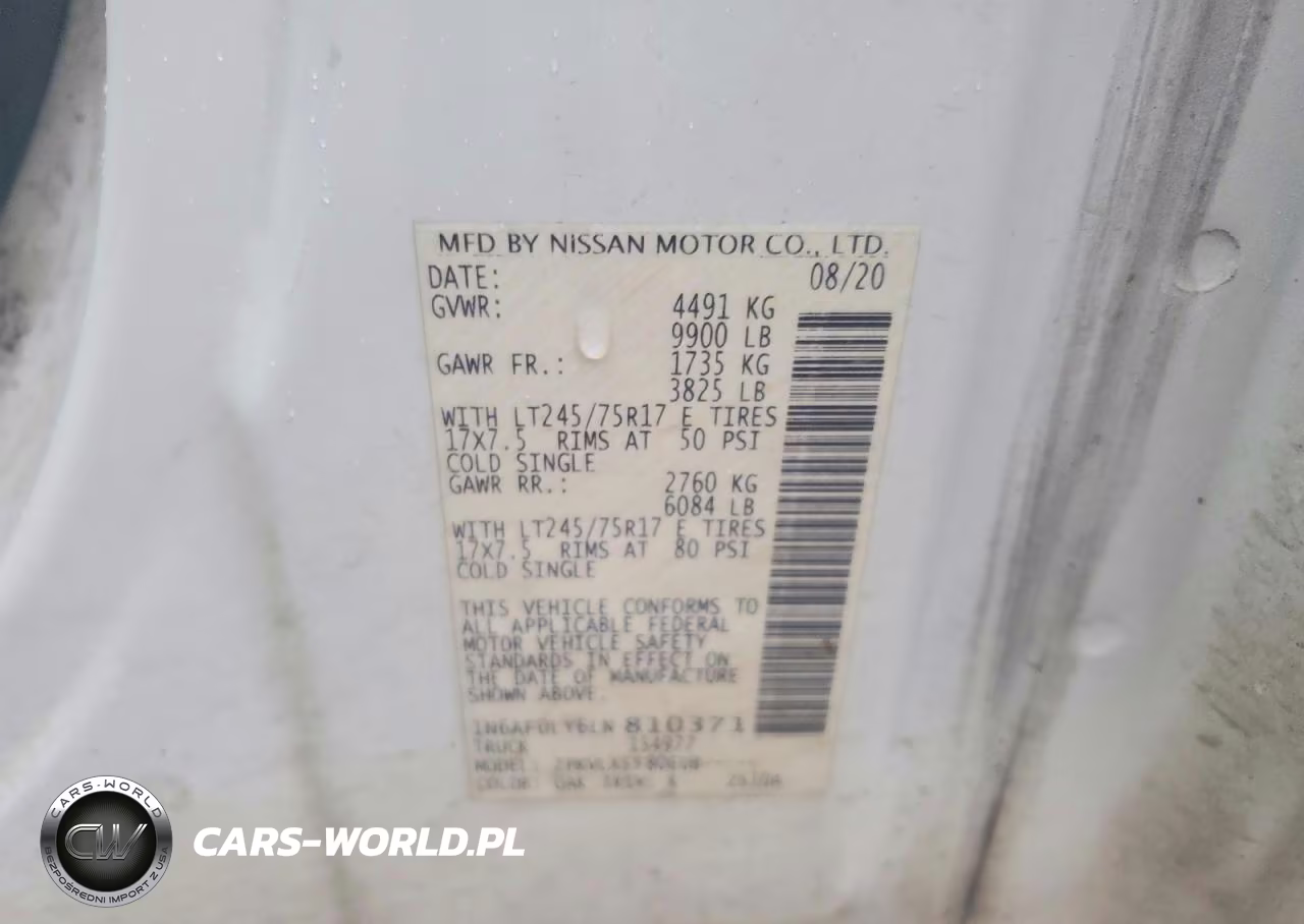 2020 Nissan Nv 3500 Hd Sv VIN:1N6AF0LY6LN810371 - 13