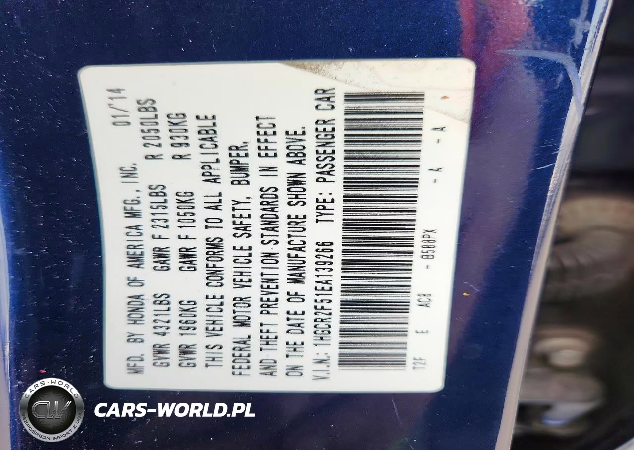 2014 Honda Accord Sport VIN:1HGCR2F51EA139266 - 13