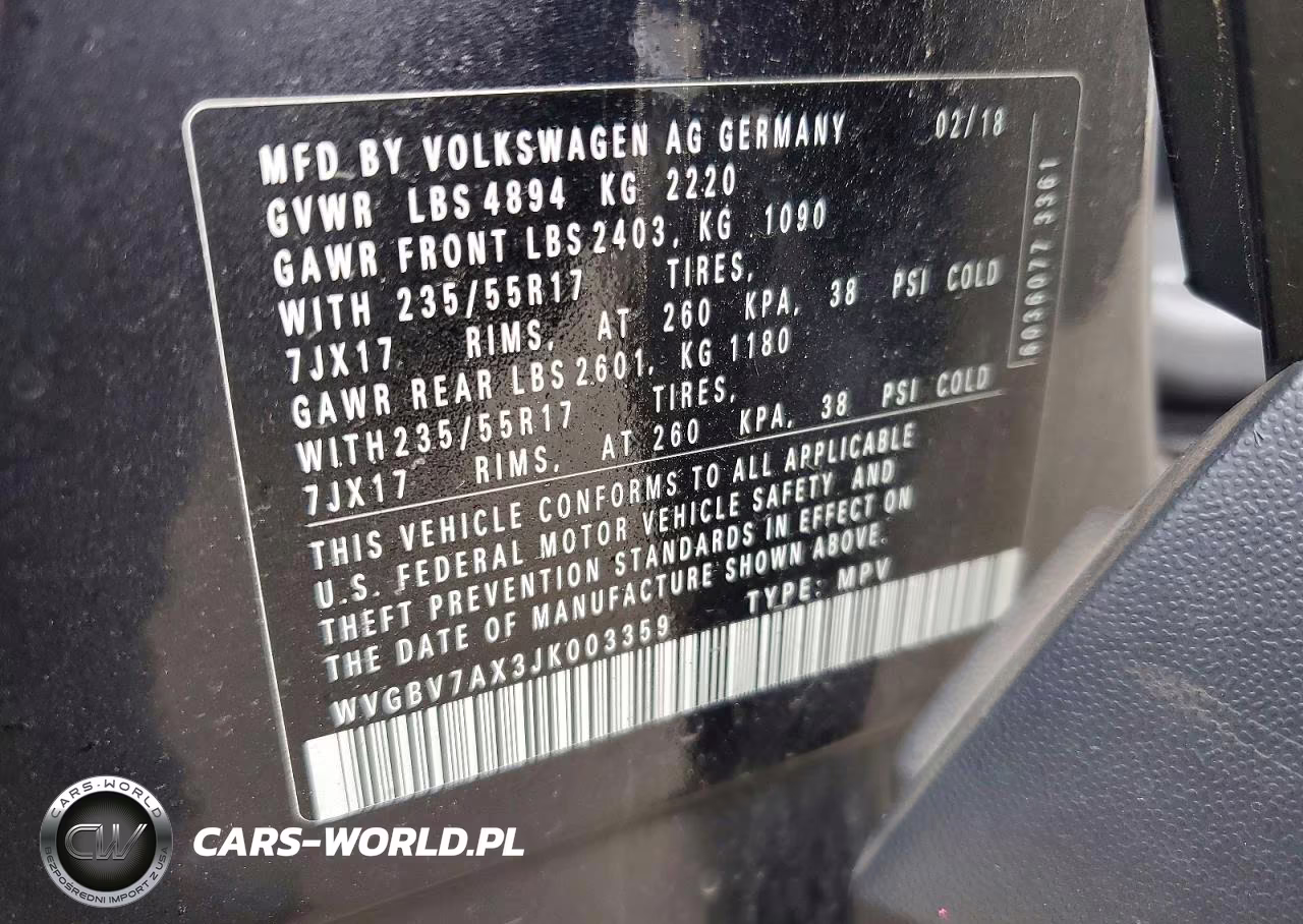 2018 Volkswagen Tiguan Limited VIN:WVGBV7AX3JK003359 - 13