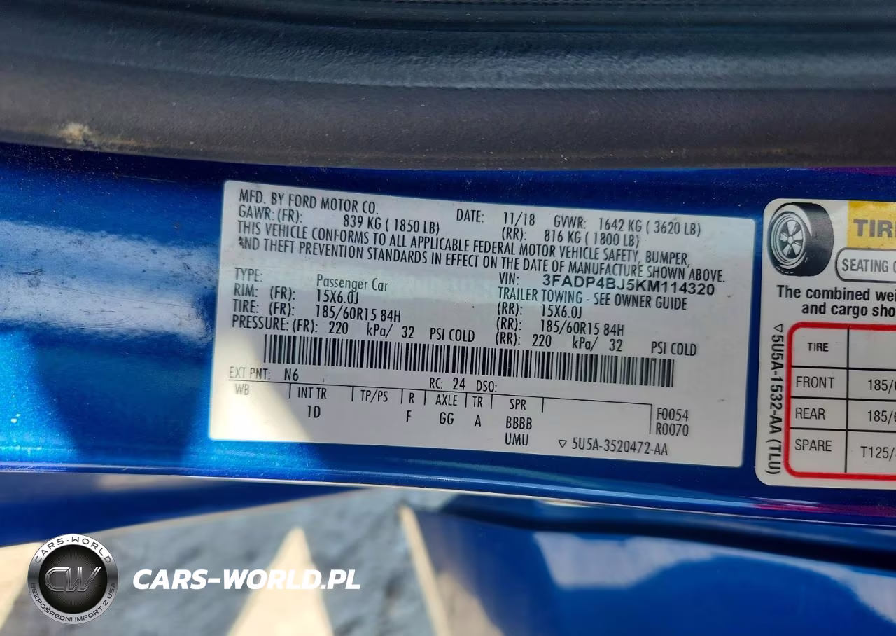2019 Ford Fiesta Se VIN:3FADP4BJ5KM114320 - 12
