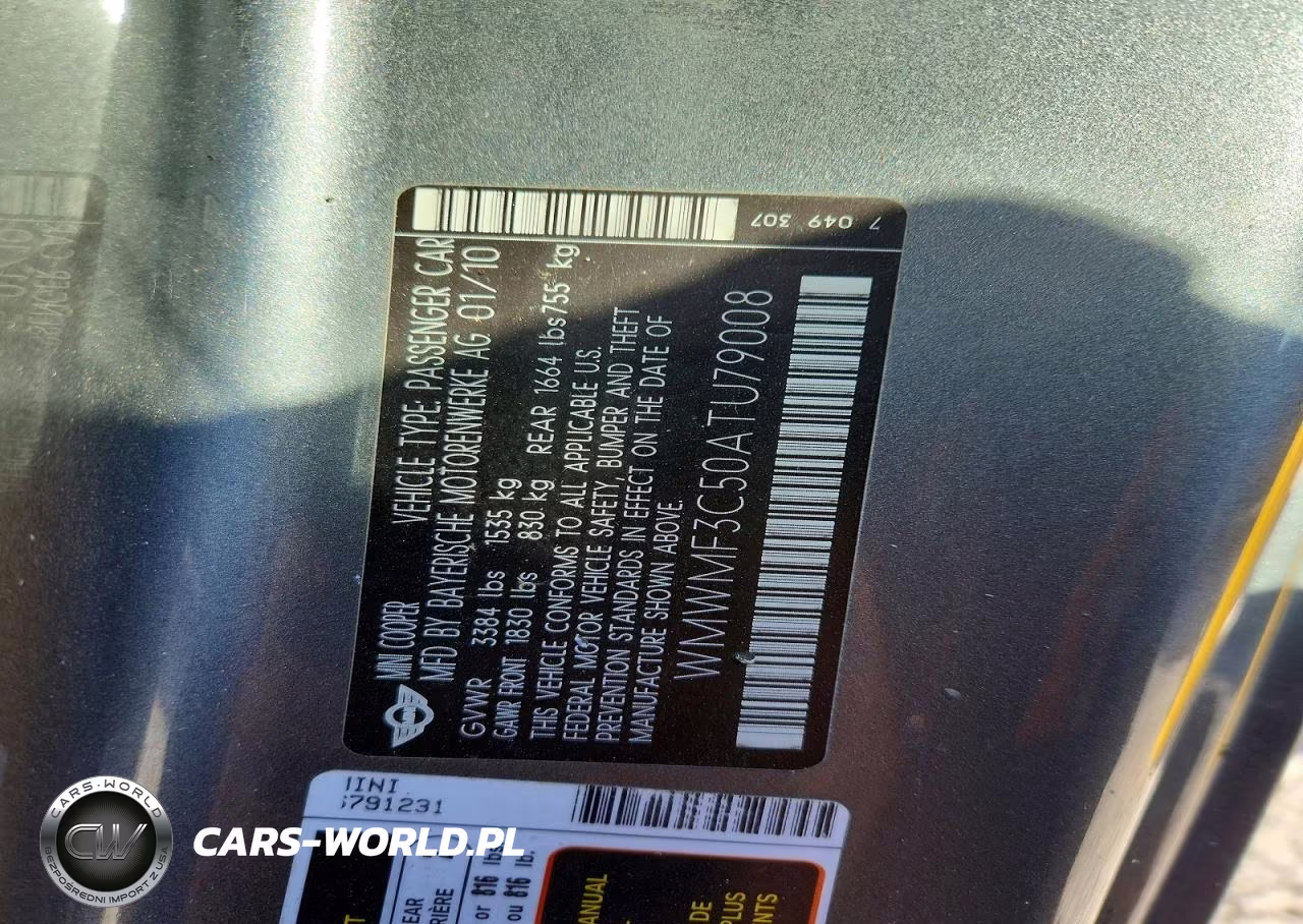 2010 Mini Cooper VIN:WMWMF3C50ATU79008 - 12