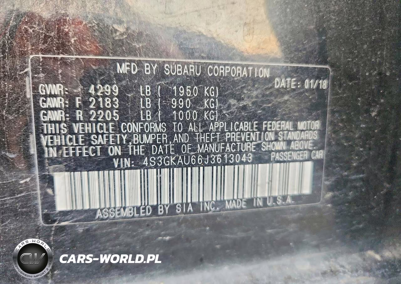 2018 Subaru Impreza Limited VIN:4S3GKAU66J3613043 - 13