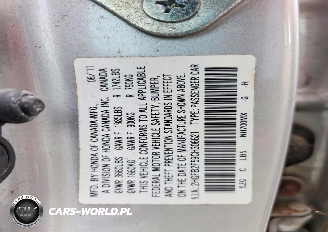 2012 Honda Civic Lx VIN:2HGFB2F59CH306621 - 12