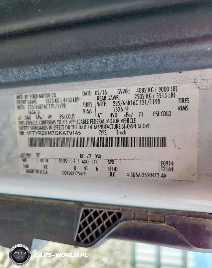 2016 Ford Transit T-250 VIN:1FTYR2XM7GKA79145 - 12