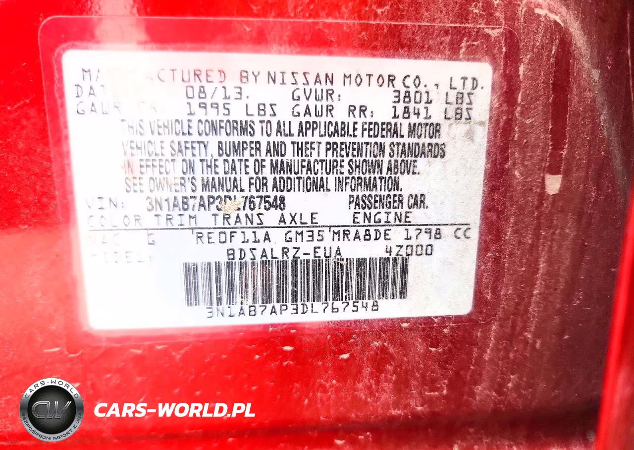 2013 Nissan Sentra S VIN:3N1AB7AP3DL767548 - 12