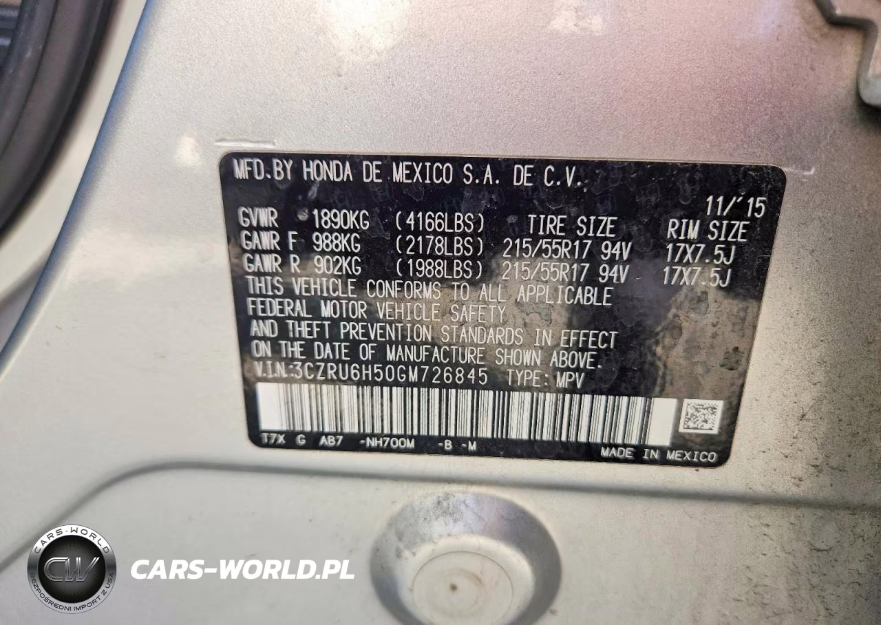 2016 Honda Hr-V Ex VIN:3CZRU6H50GM726845 - 13
