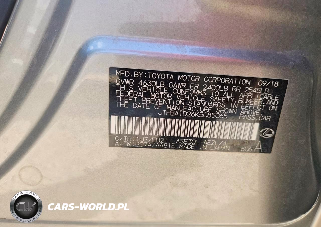 2019 Lexus Is 300 VIN:JTHBA1D26K5085065 - 12