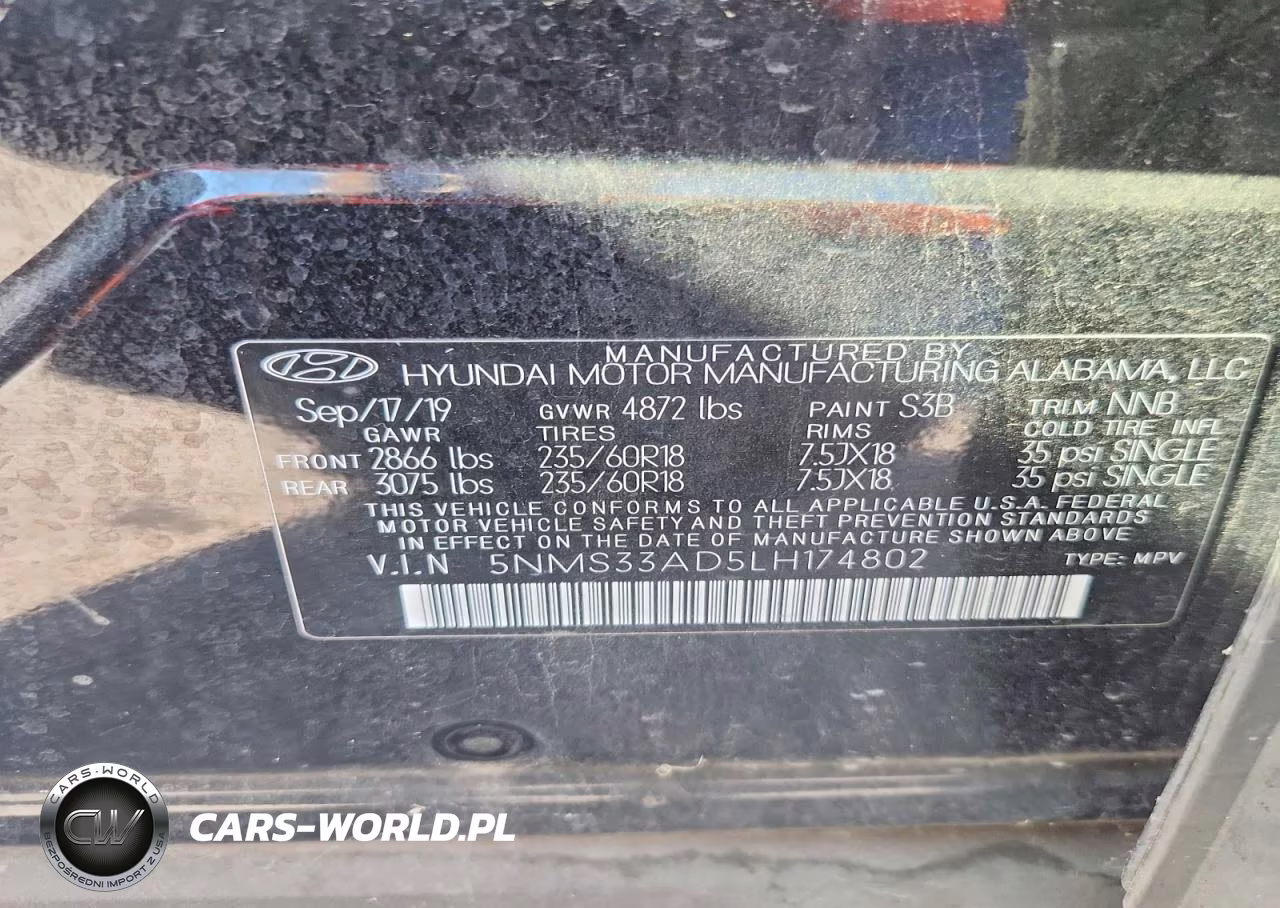 2020 Hyundai Santa Fe Sel VIN:5NMS33AD5LH174802 - 13
