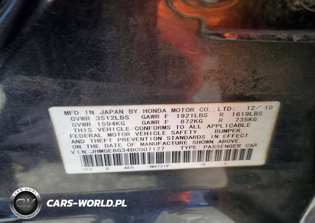 2011 Honda Fit VIN:JHMGE8G34BC007127 - 13