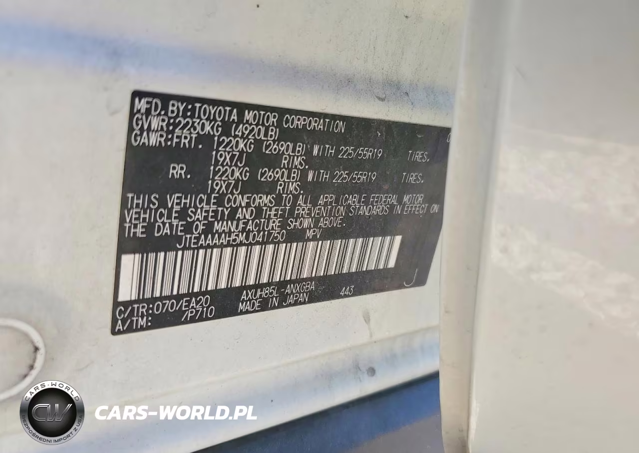 2021 Toyota Venza Xle VIN:JTEAAAAH5MJ041750 - 12