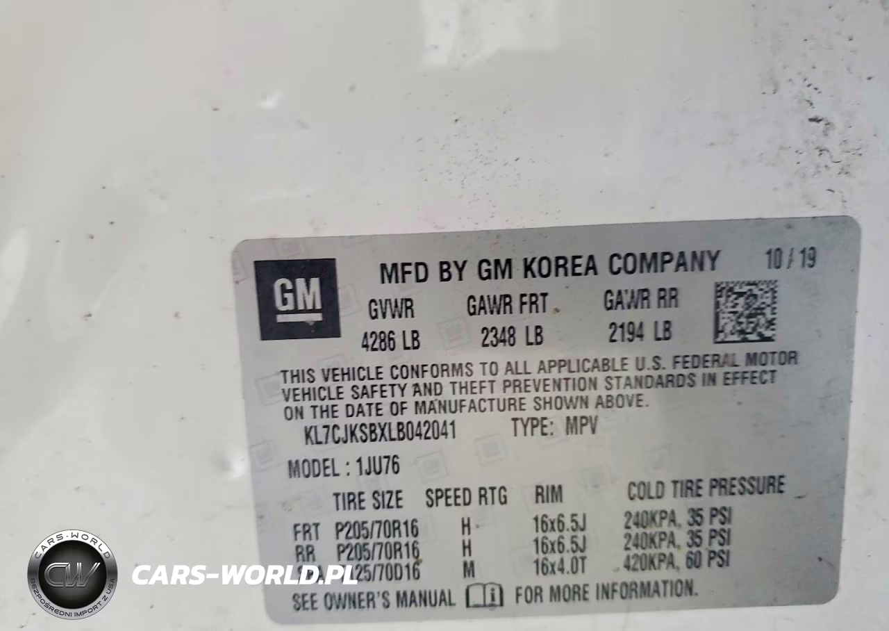 2020 Chevrolet Trax Ls VIN:KL7CJKSBXLB042041 - 12