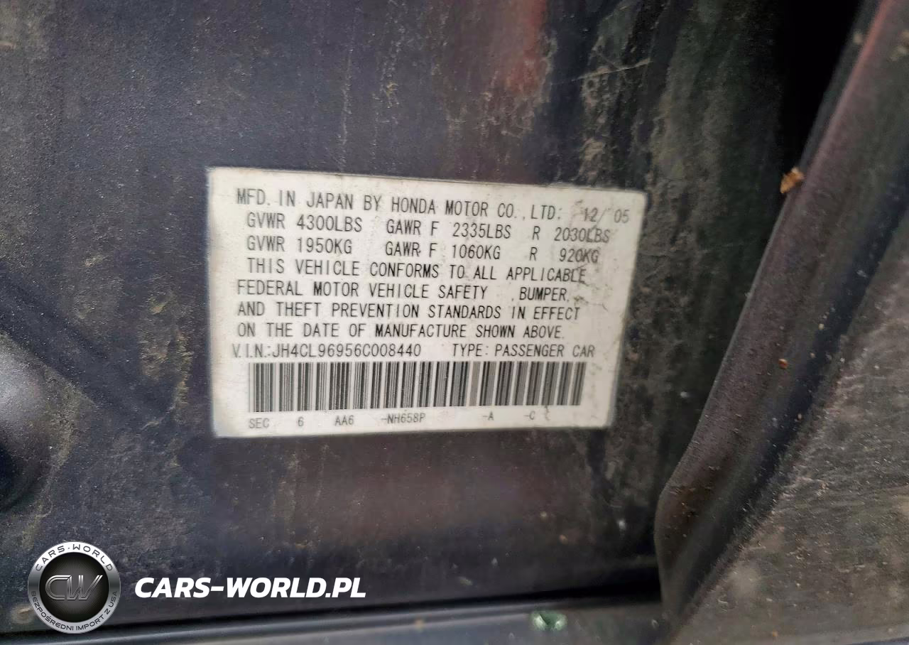 2006 Acura Tsx VIN:JH4CL96956C008440 - 12