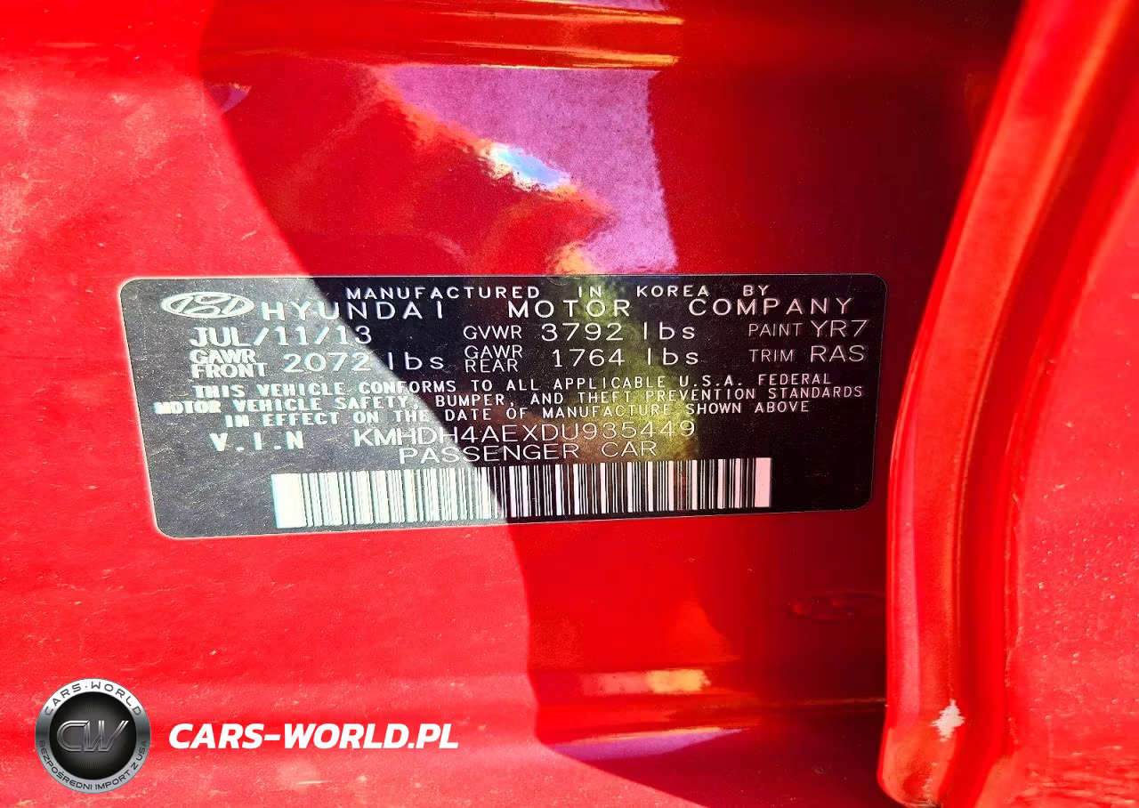 2013 Hyundai Elantra Gls VIN:KMHDH4AEXDU935449 - 13