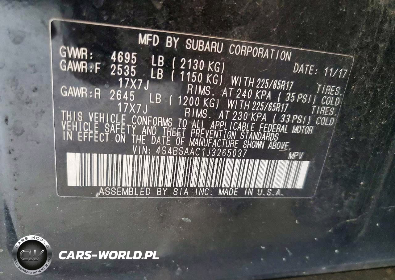 2018 Subaru Outback 2.5I VIN:4S4BSAAC1J3265037 - 13