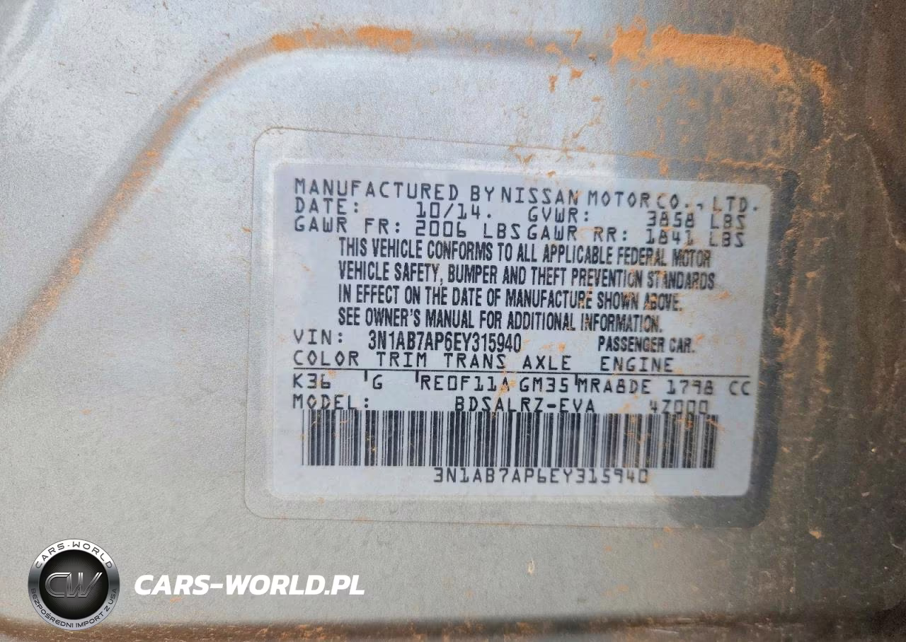 2014 Nissan Sentra Sr VIN:3N1AB7AP6EY315940 - 12