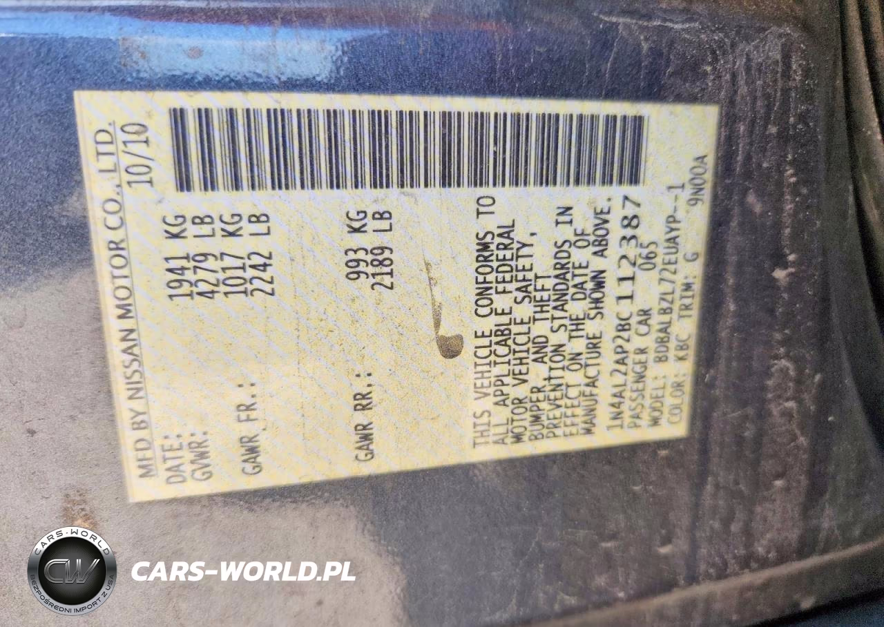 2011 Nissan Altima 2.5 VIN:1N4AL2AP2BC112387 - 12