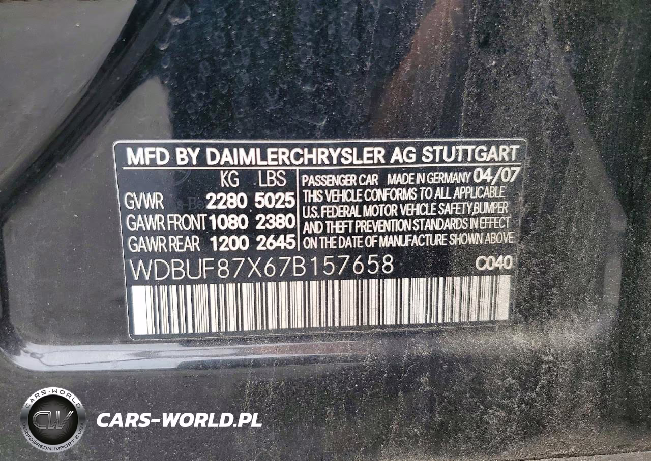2007 Mercedes-Benz E 350 4Matic VIN:WDBUF87X67B157658 - 12
