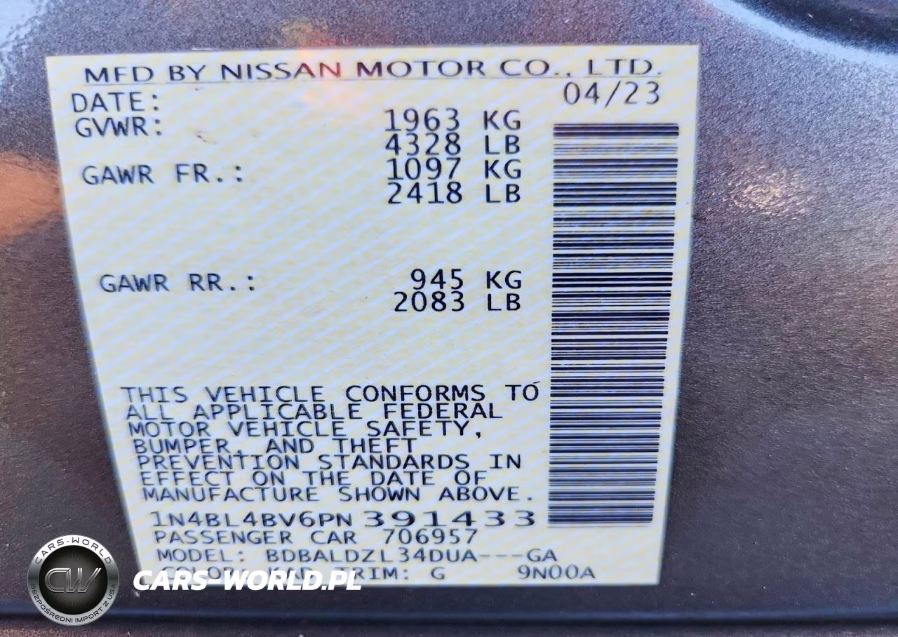 2023 Nissan Altima S VIN:1N4BL4BV6PN391433 - 12