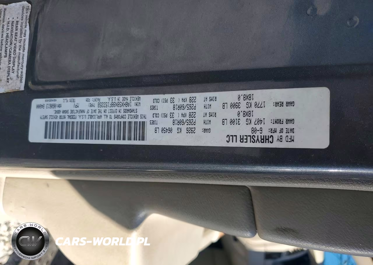 2008 Chrysler Aspen VIN:1A8HX58N98F153358 - 13