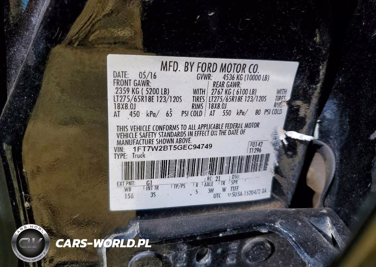 2016 Ford F250 Super Duty VIN:1FT7W2BT5GEC94749 - 12
