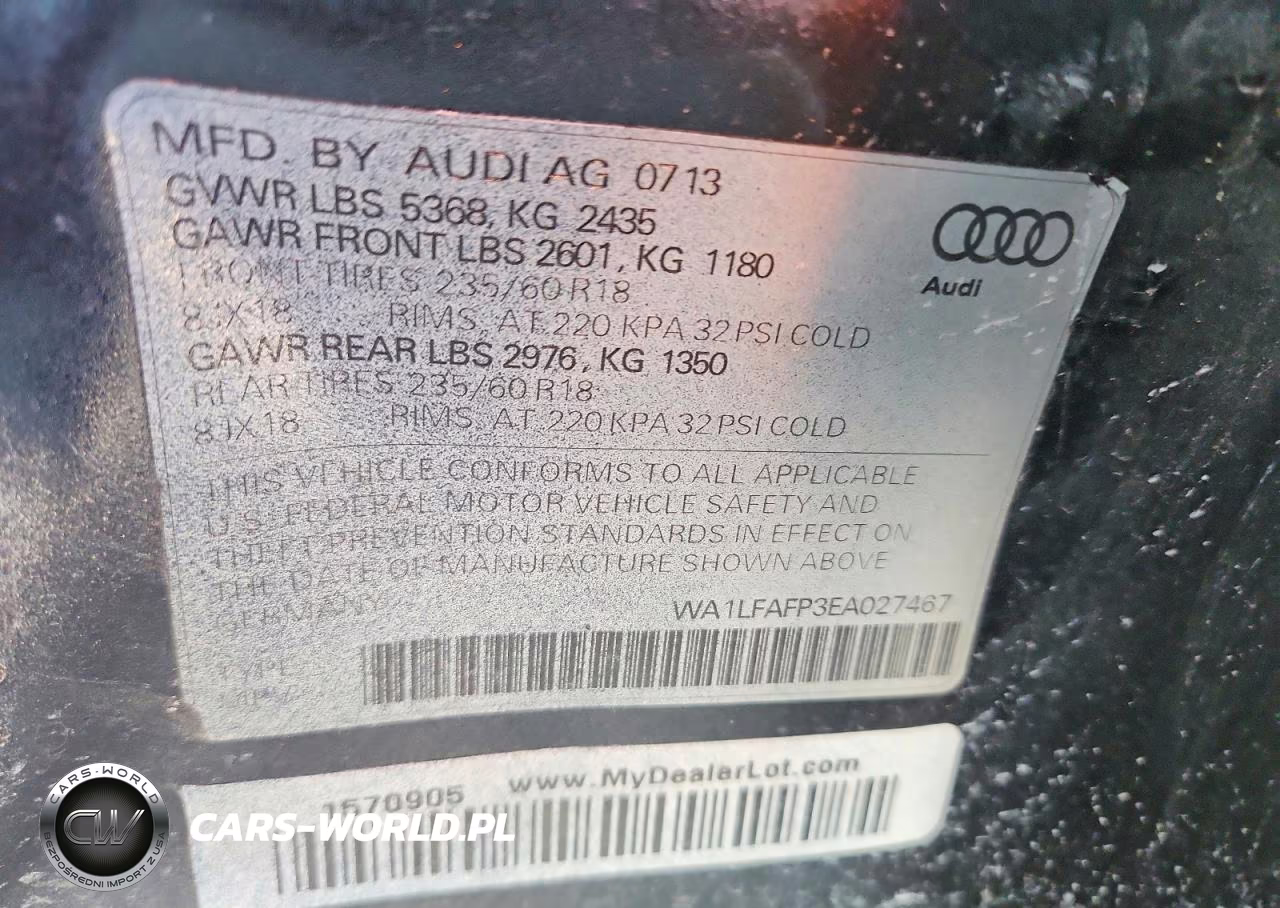 2014 Audi Q5 2.0T Premium VIN:WA1LFAFP3EA027467 - 13