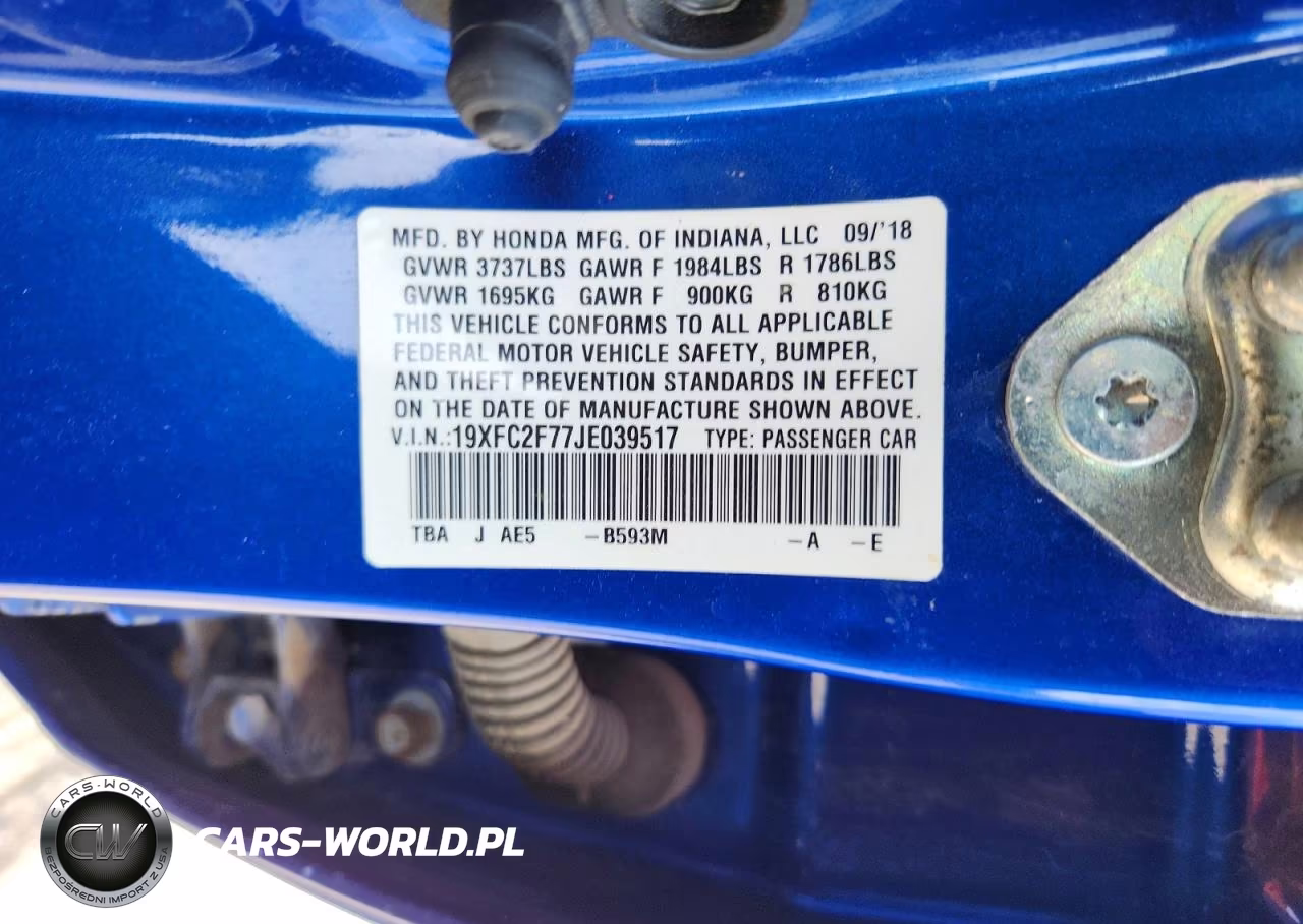 2018 Honda Civic Ex VIN:19XFC2F77JE039517 - 12