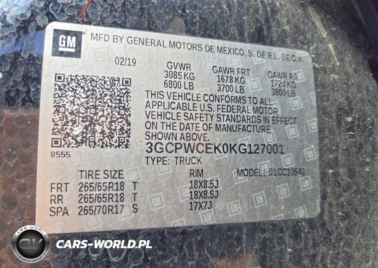2019 Chevrolet Silverado C1500 Lt VIN:3GCPWCEK0KG127001 - 12