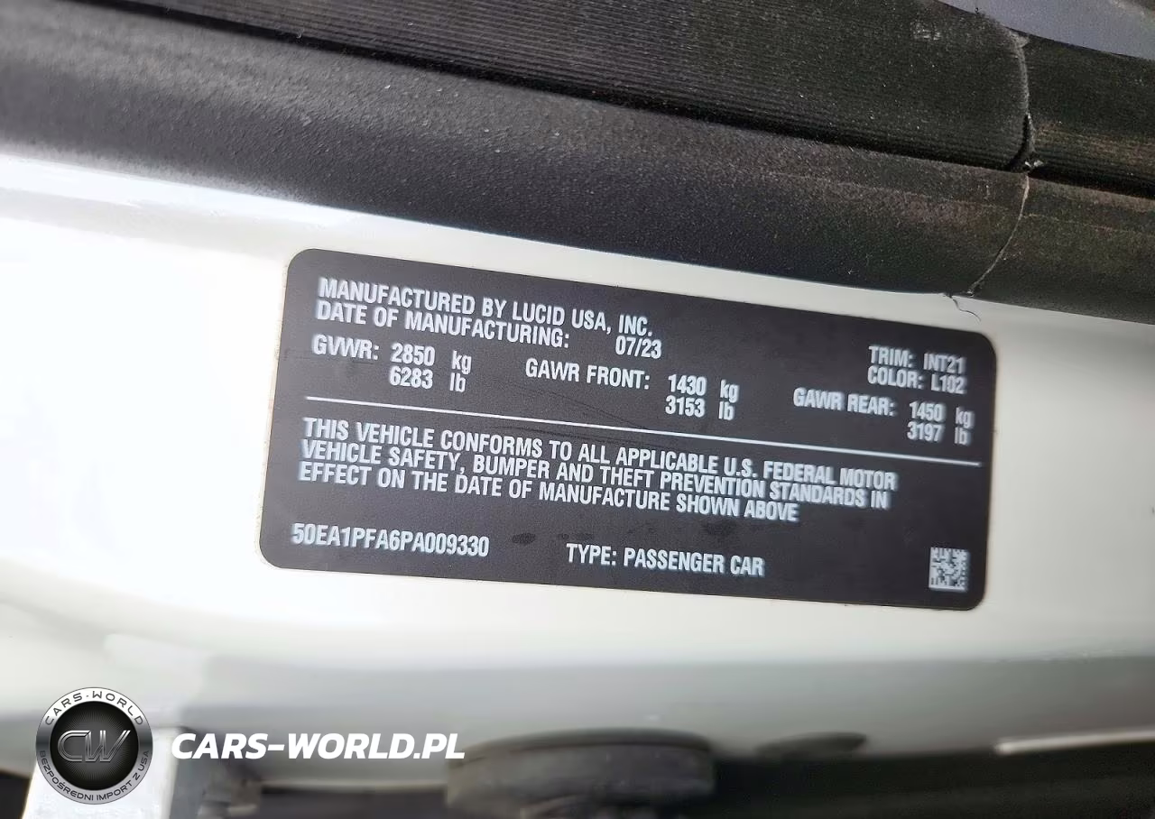 2023 Lucid Motors Air Pure VIN:50EA1PFA6PA009330 - 13