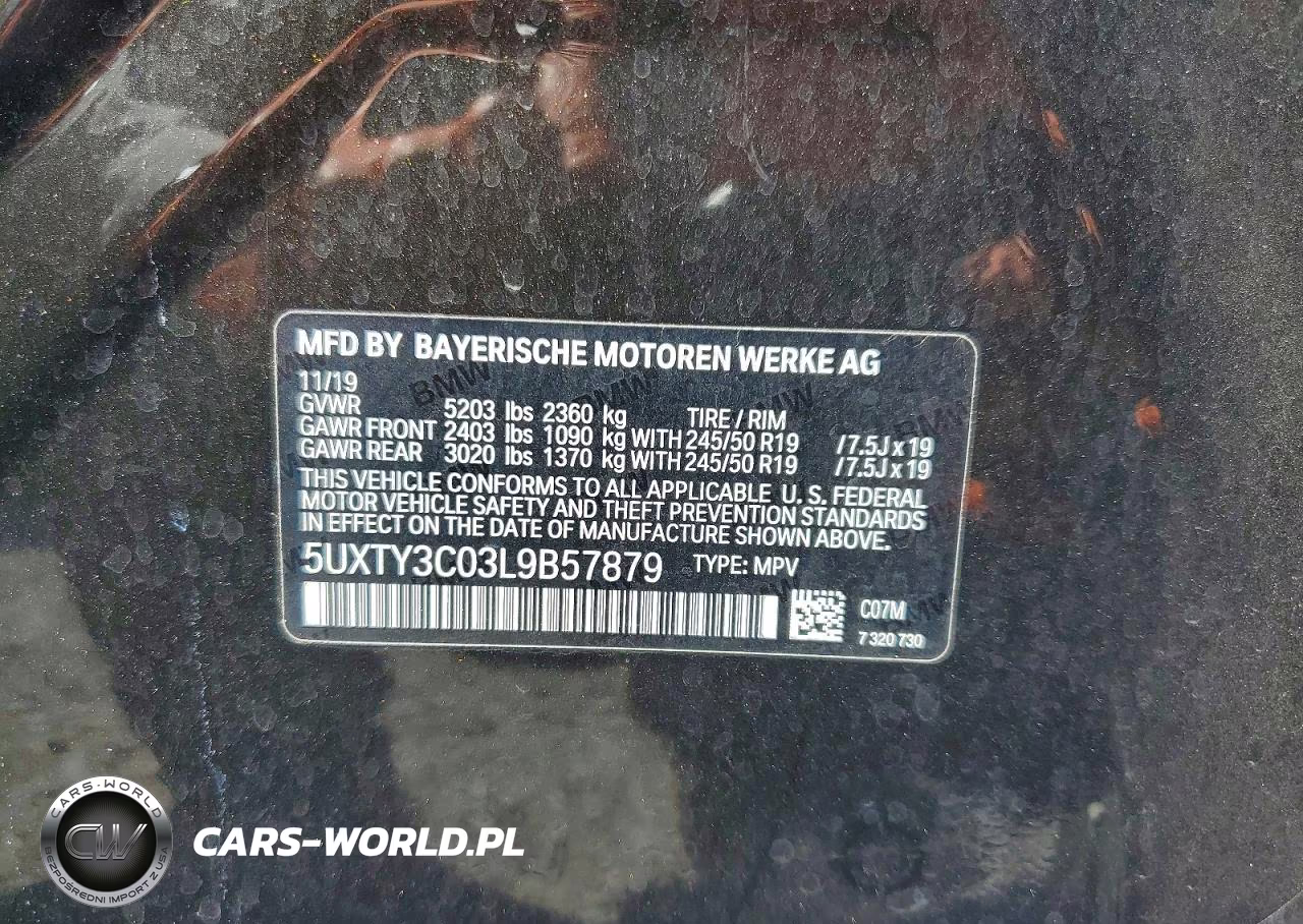 2020 BMW X3 Sdrive30I VIN:5UXTY3C03L9B57879 - 13