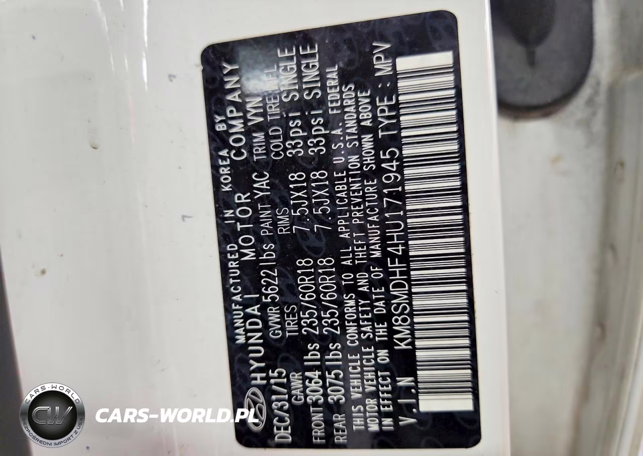2017 Hyundai Santa Fe Se VIN:KM8SMDHF4HU171945 - 13