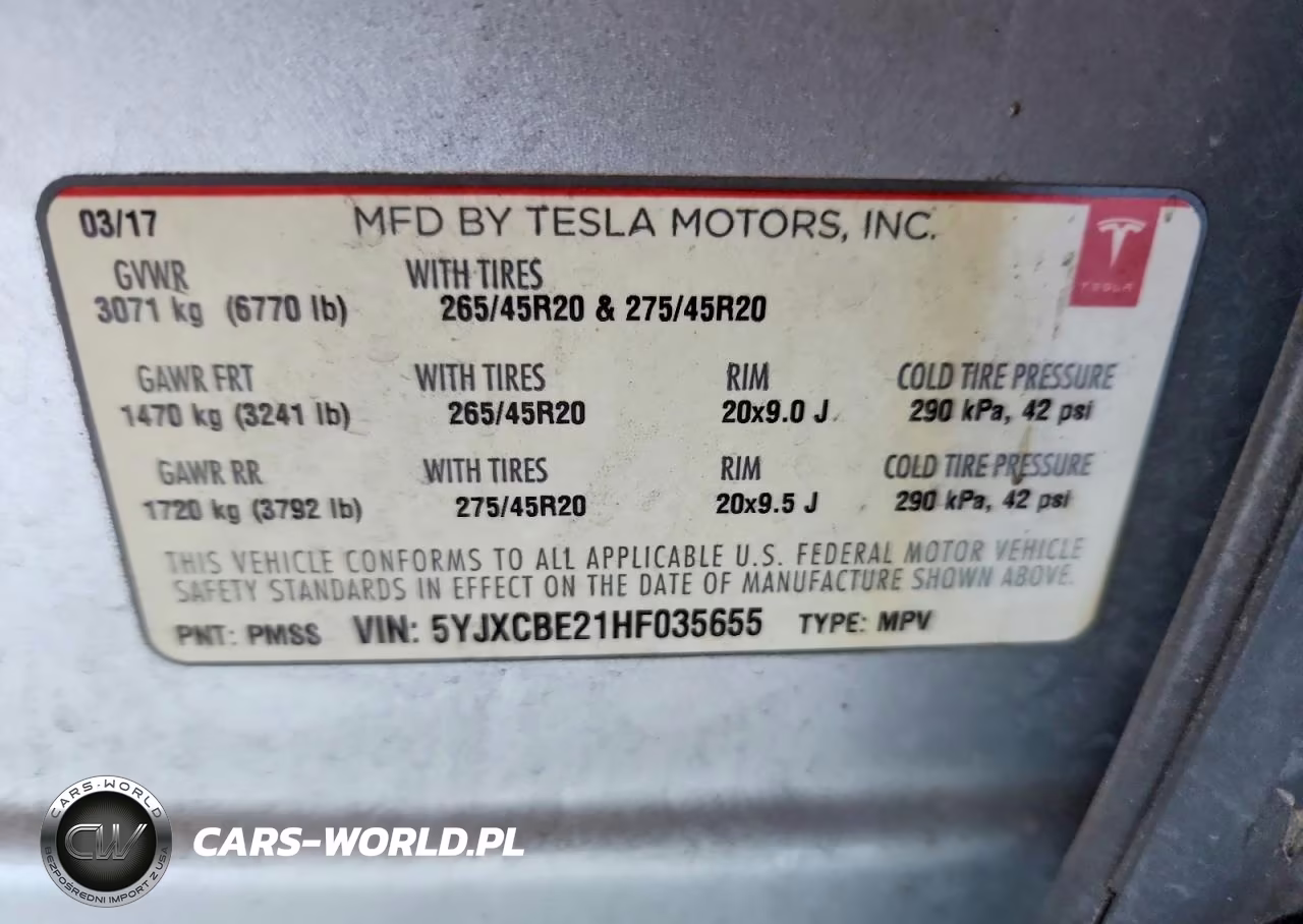 2017 Tesla Model X VIN:5YJXCBE21HF035655 - 13