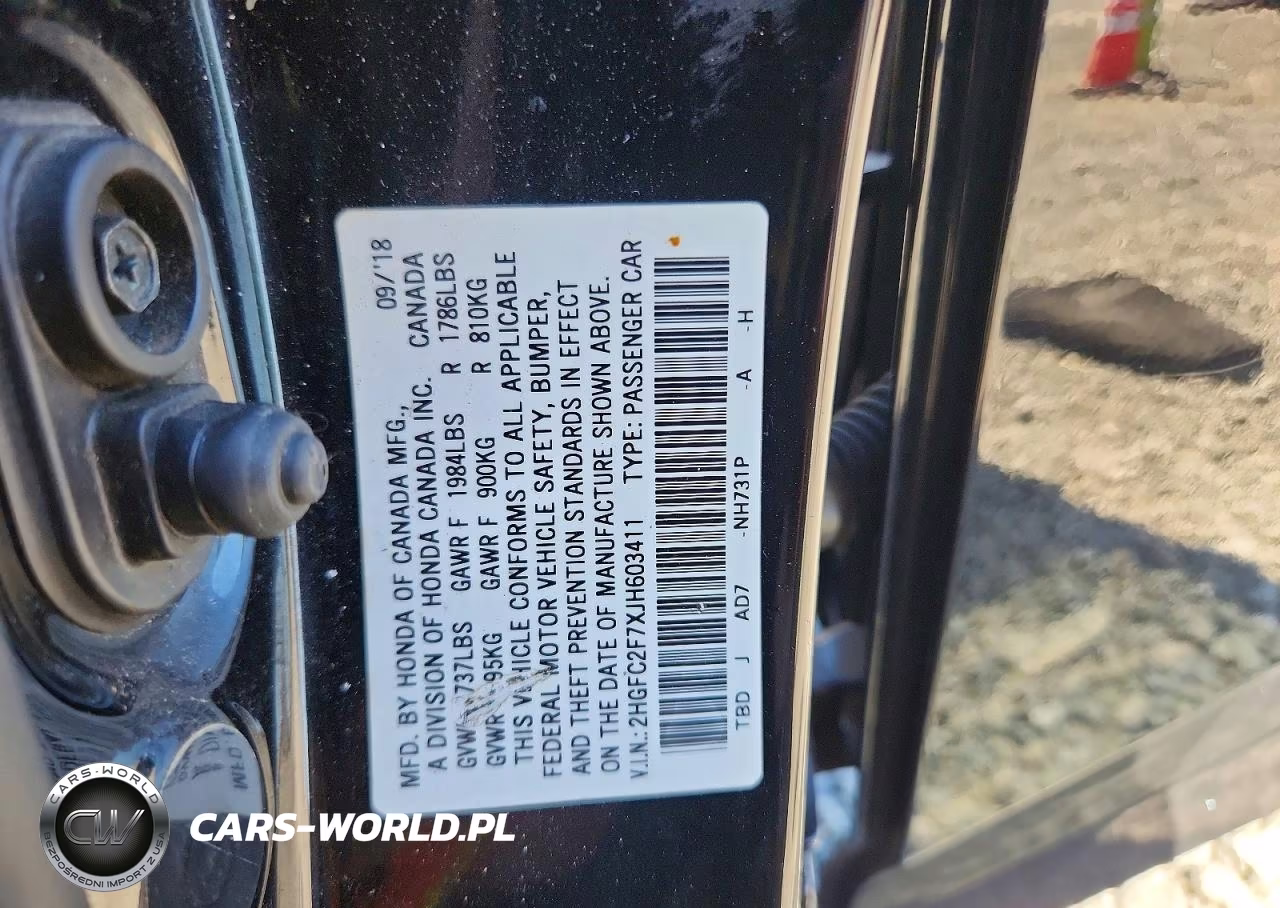2018 Honda Civic Ex VIN:2HGFC2F7XJH603411 - 12