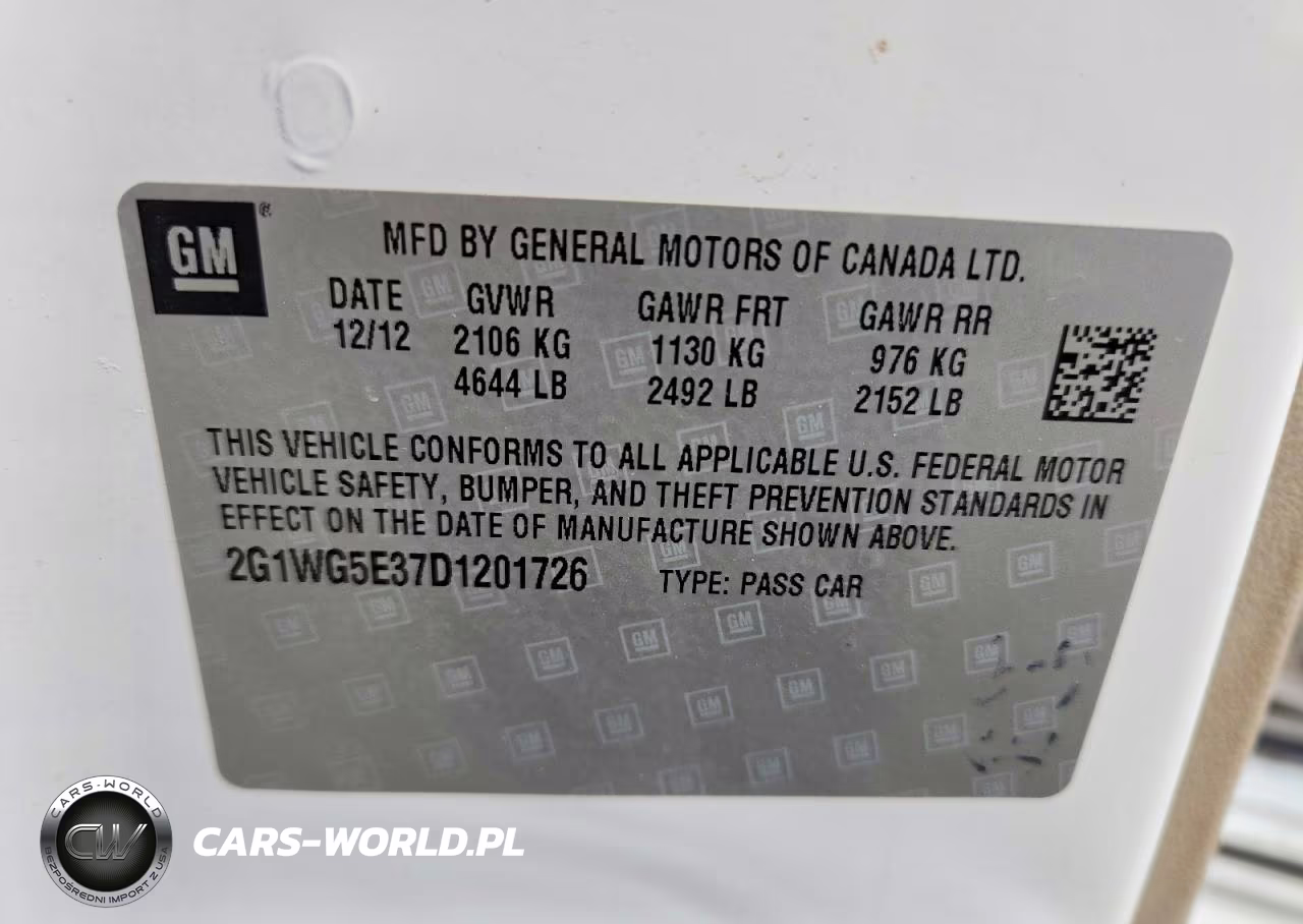 2013 Chevrolet Impala VIN:2G1WG5E37D1201726 - 12