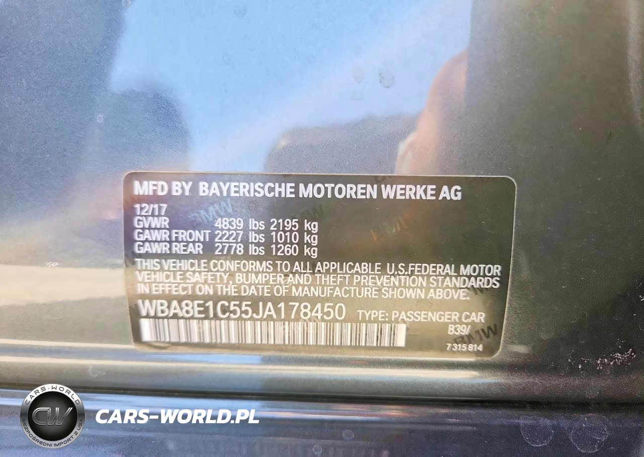 2018 BMW 330E VIN:WBA8E1C55JA178450 - 12