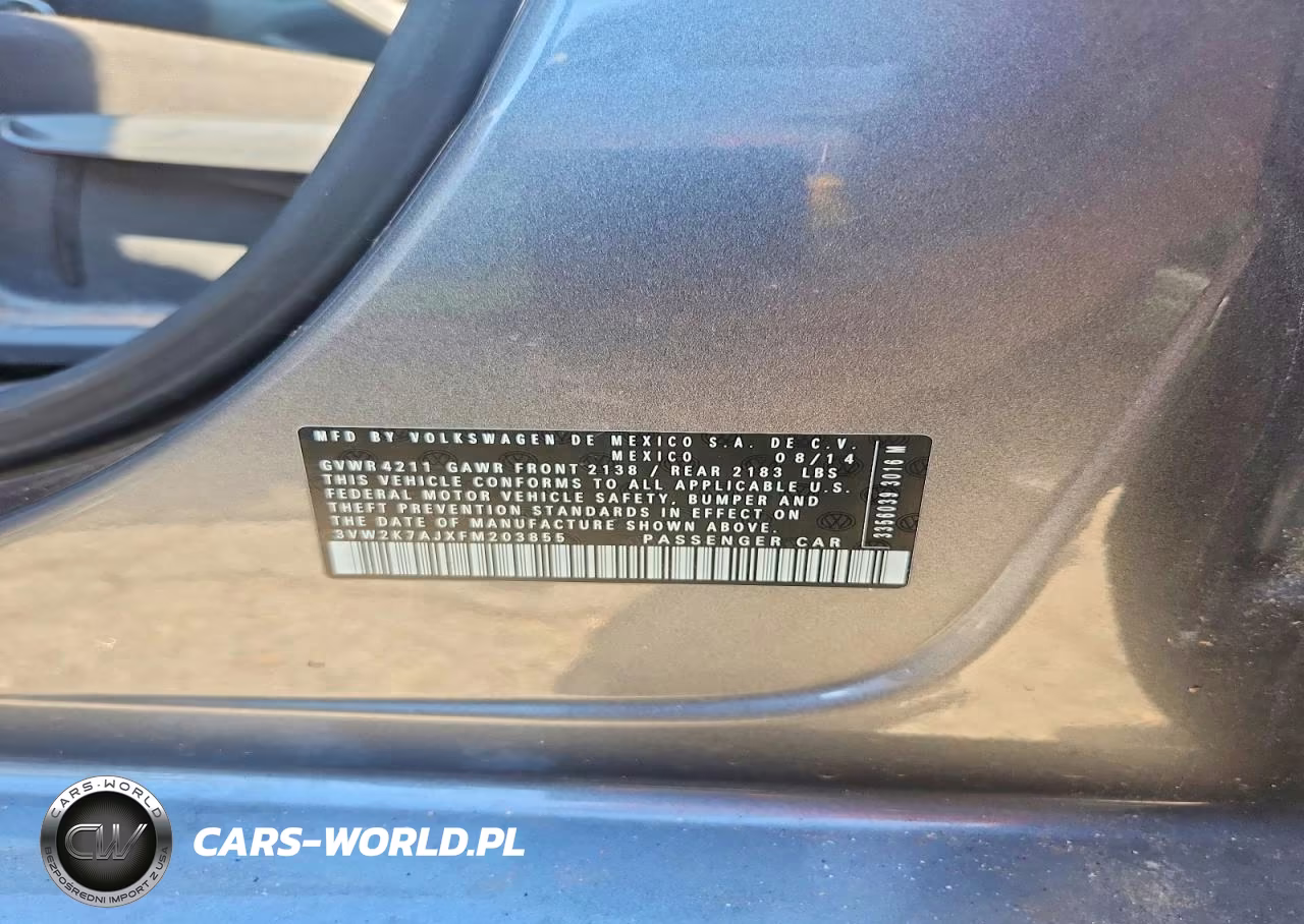 2015 Volkswagen Jetta Base VIN:3VW2K7AJXFM203855 - 12
