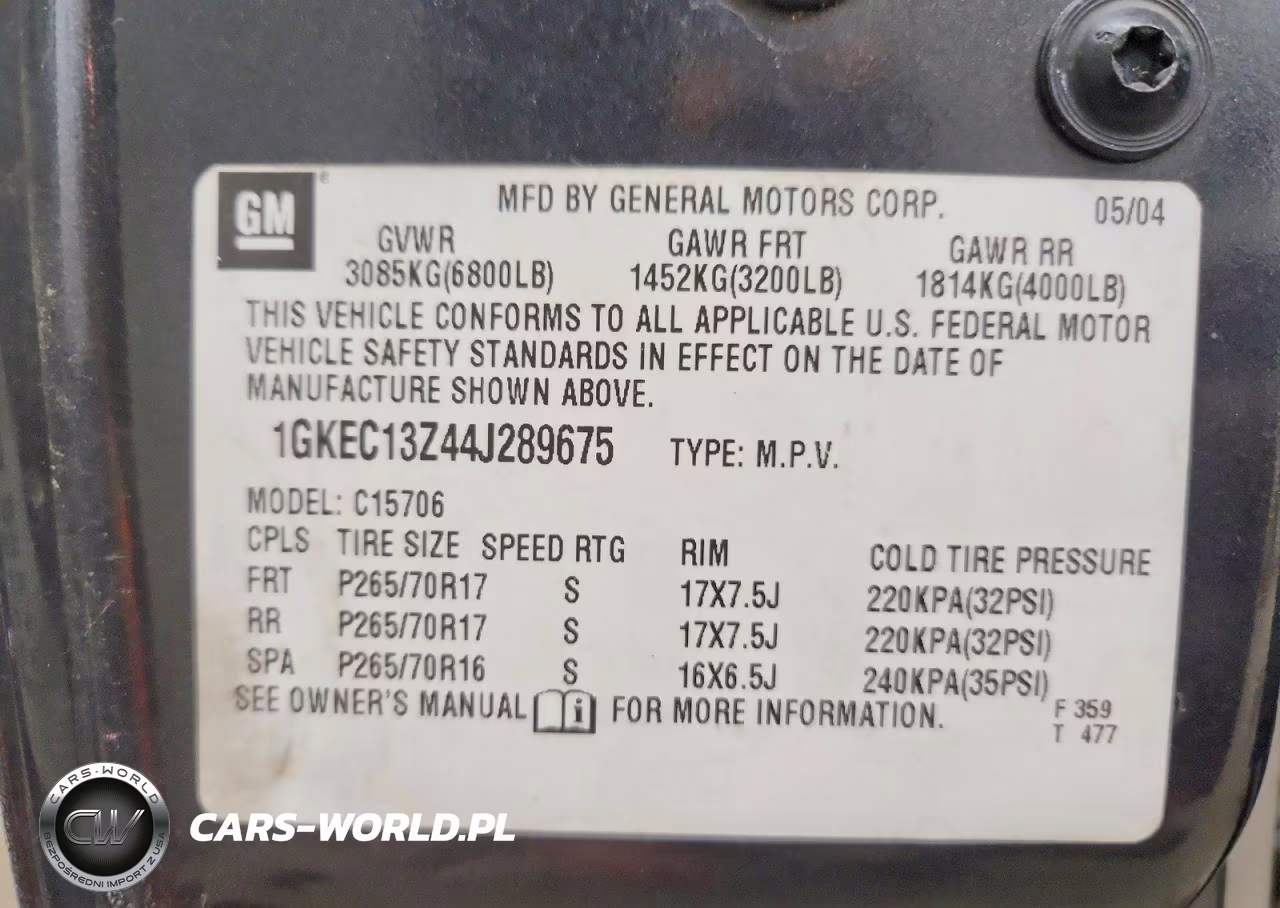 2004 GMC Yukon VIN:1GKEC13Z44J289675 - 14