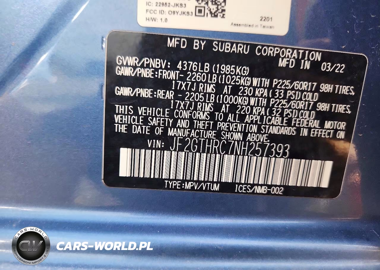 2022 Subaru Crosstrek Sport VIN:JF2GTHRC7NH257393 - 12