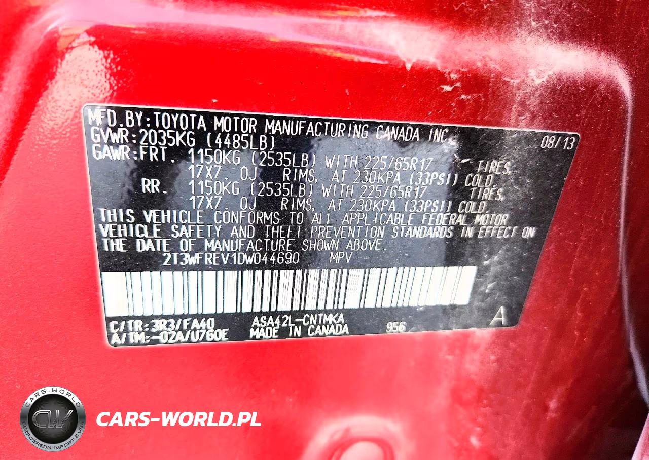 2013 Toyota Rav4 Xle VIN:2T3WFREV1DW044690 - 13