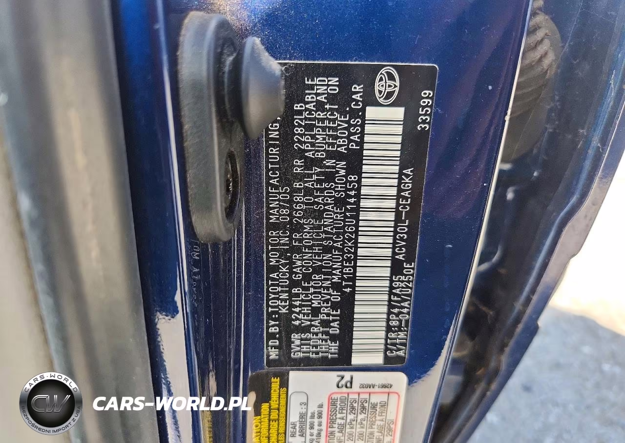 2006 Toyota Camry Xle VIN:4T1BE32K26U114458 - 12